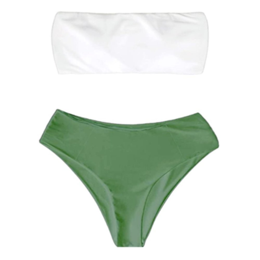 DUOSTICK Bandeau Bikini Off Shoulder High Cut